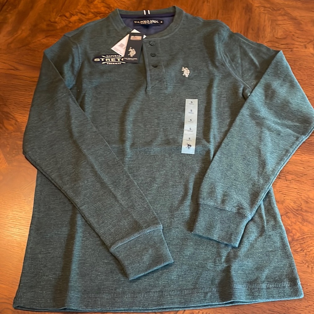 US Polo Association NWT Green Henley Long Sleeve Shirt